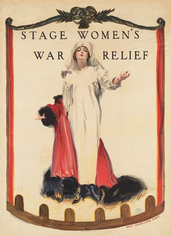 Stage women’s war relief as a canvas print
