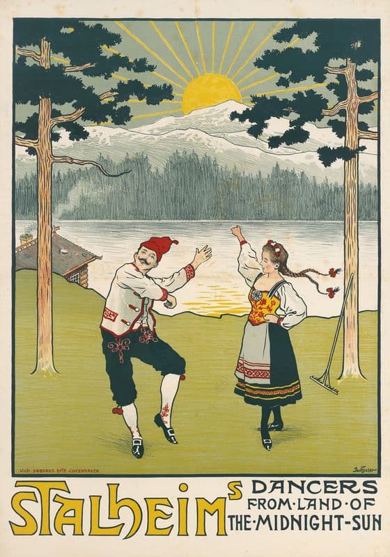 Stalheims dancers from land of the midnight-sun as a canvas print