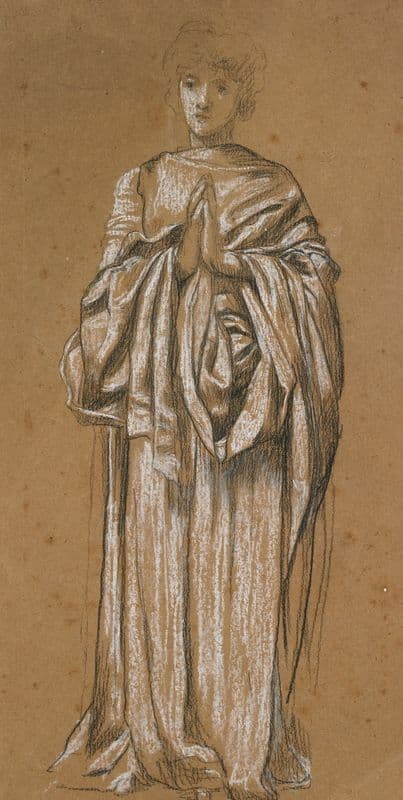 Standing Draped Figure (19th century) as a canvas print