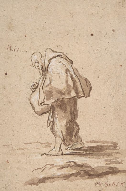 Standing Pilgrim Friar. (ca. 1705–20) as a canvas print
