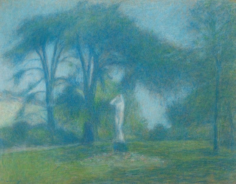 Statue dans un parc as a canvas print