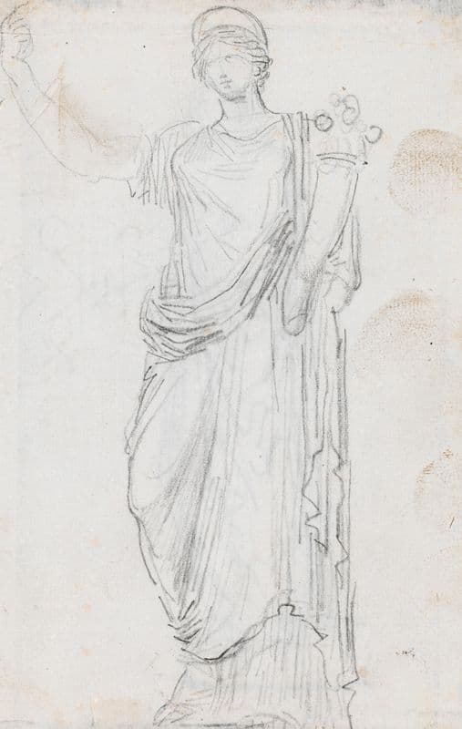 Statue of Abundance (recto) (probably c. 1754-1765) as a canvas print