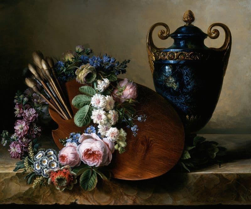 Still life. An Homage to Van Spaendonck (circa 1780-1790) as a canvas print