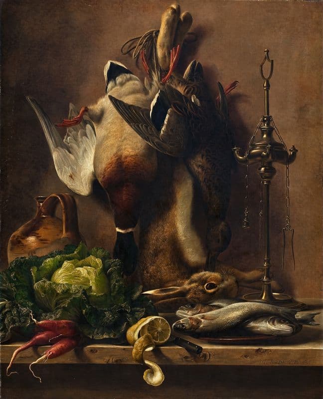 Still Life On A Kitchen Tabletop as a canvas print