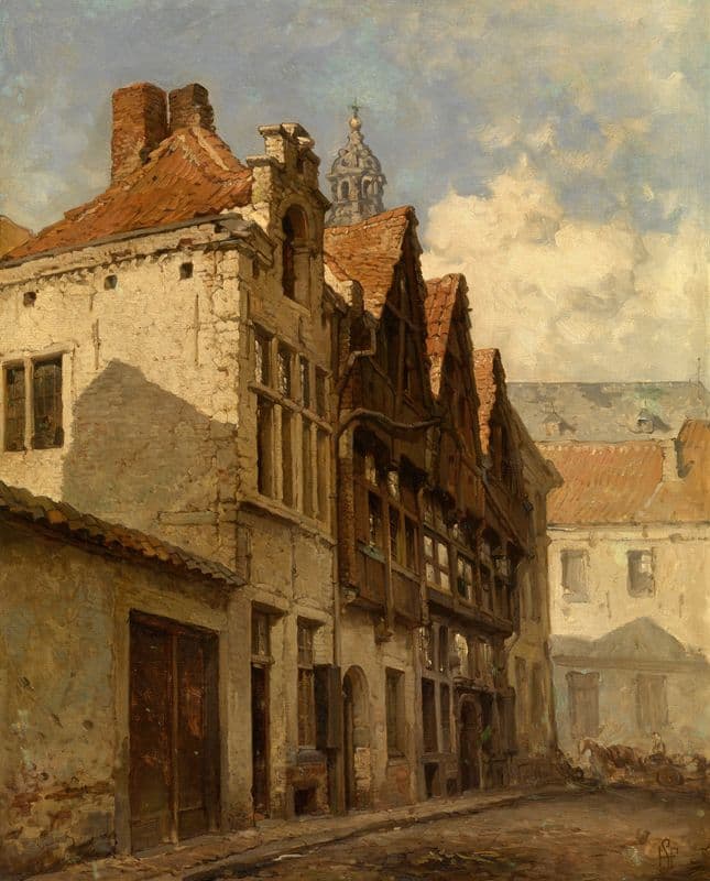 Stoelstraatje and the Tower of the St Paul’s Church as a canvas print