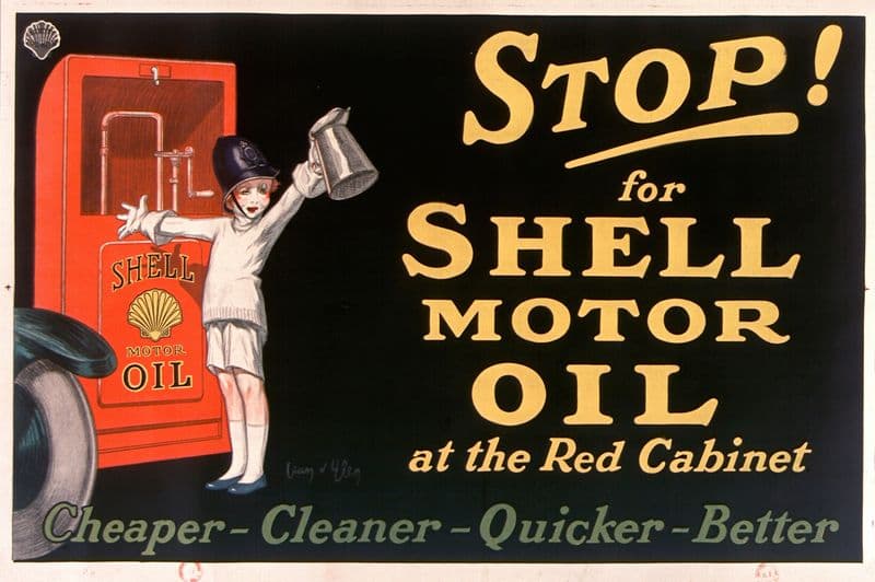 Stop! for Shell motor oil at the Red Cabinet as a canvas print
