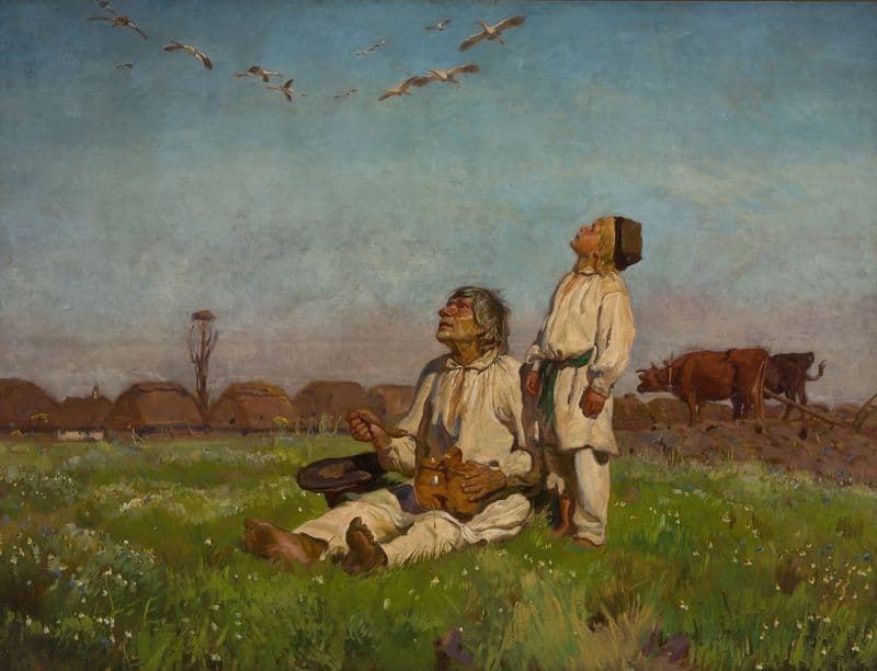 Storks as a canvas print