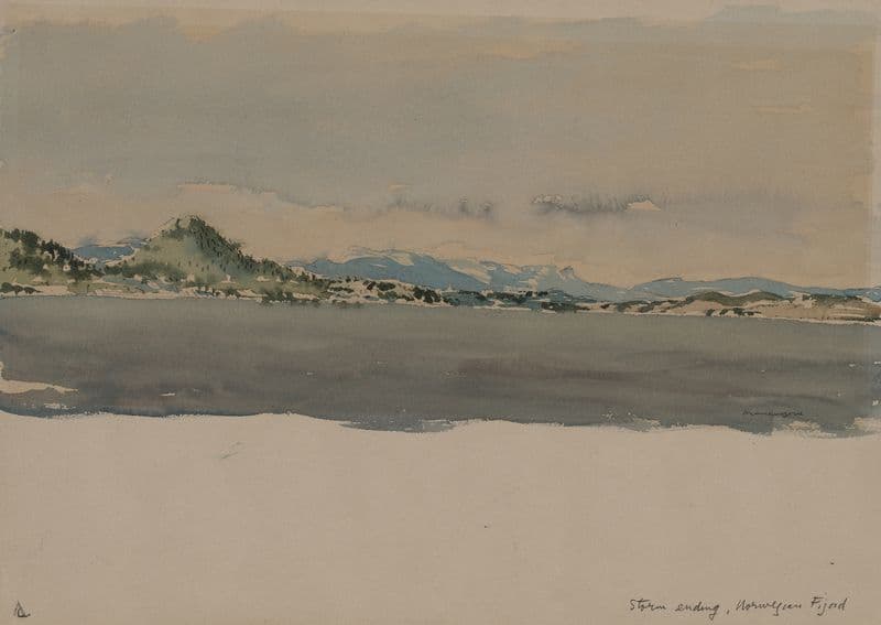 Storm Ending, Norwegian Fijord (c. 1896–1953) as a canvas print