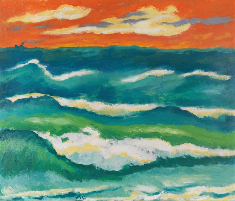 Stormy Sea in the Evening as a canvas print