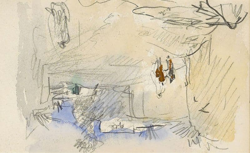 Straat met figuren in Biskra as a canvas print
