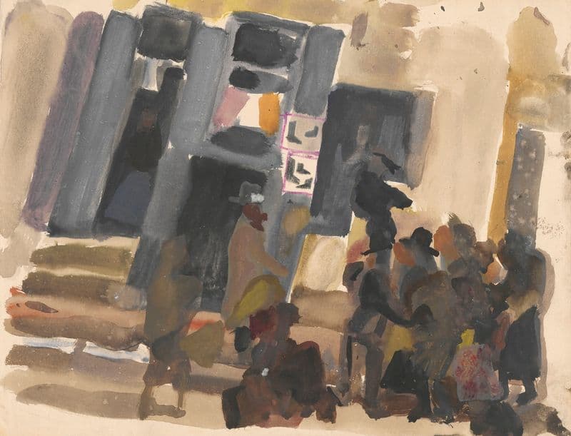 Street in front of a shoemaker’s workshop VI (1934 - 1936) as a canvas print
