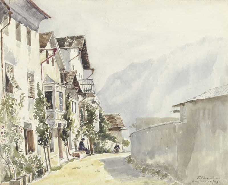 Street in Mühlbach as a canvas print