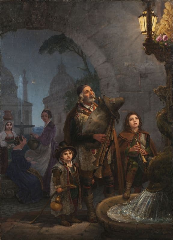 Street musicians at the Pantheon as a canvas print