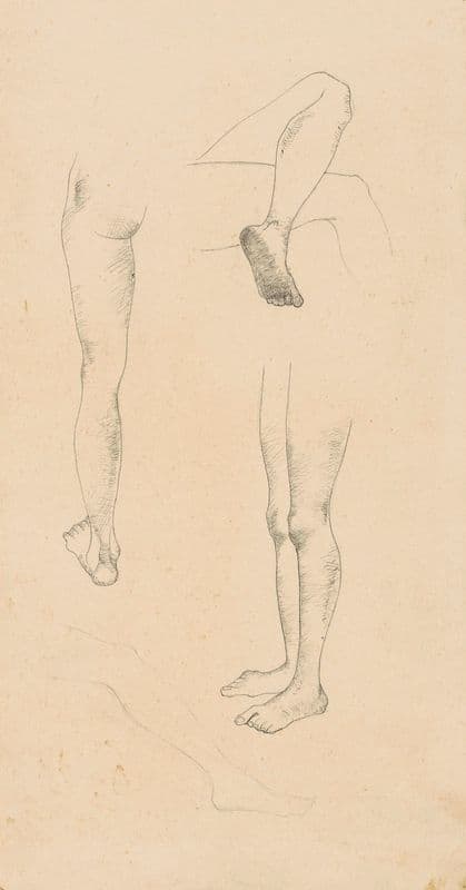 Studie van de benen van een meisje (1899-1920) as a canvas print