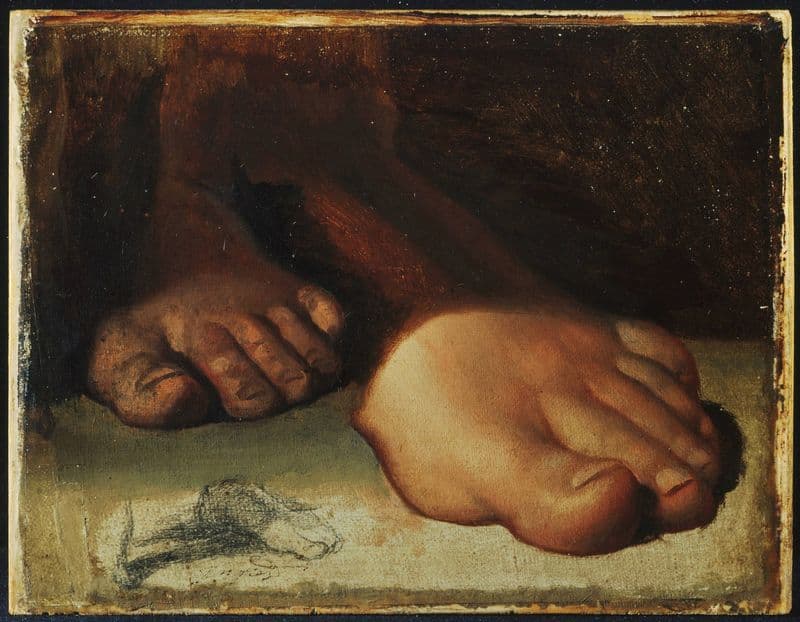 Studies for foot in ‘Jesus Giving the Keys to Saint Peter’ (ca. 1817) as a canvas print