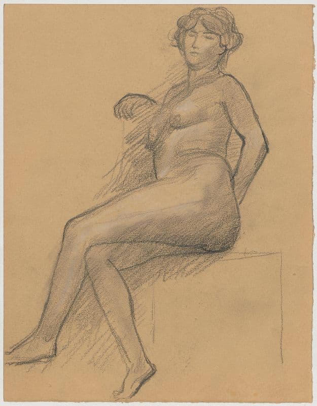Studium aktu siedzącej kobiety (1908 - 1910) as a canvas print
