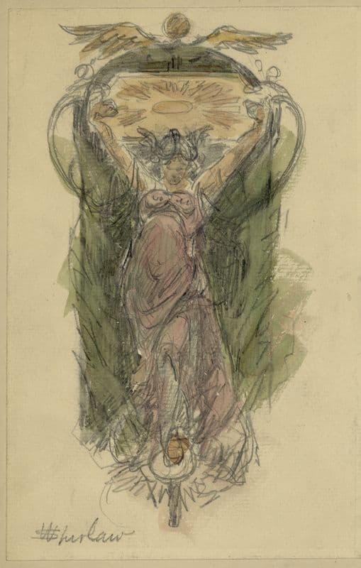 Study drawing for mural of woman, no. 1 (ca. 1898) as a canvas print