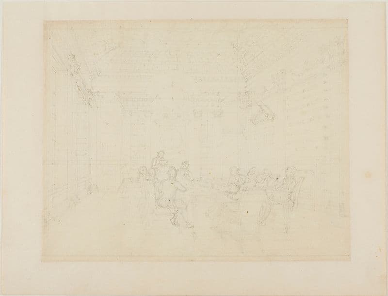 Study for Board Room of the Admiralty, from Microcosm of London (c. 1808) as a canvas print