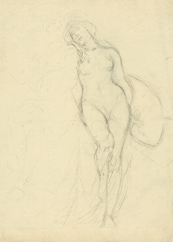 Study for figures of Sculpture and Painting as a canvas print