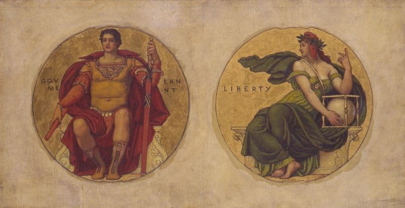 Study for mosaic in the Wisconsin State Capital ‘Government and Liberty’ (ca. 1912) as a canvas print
