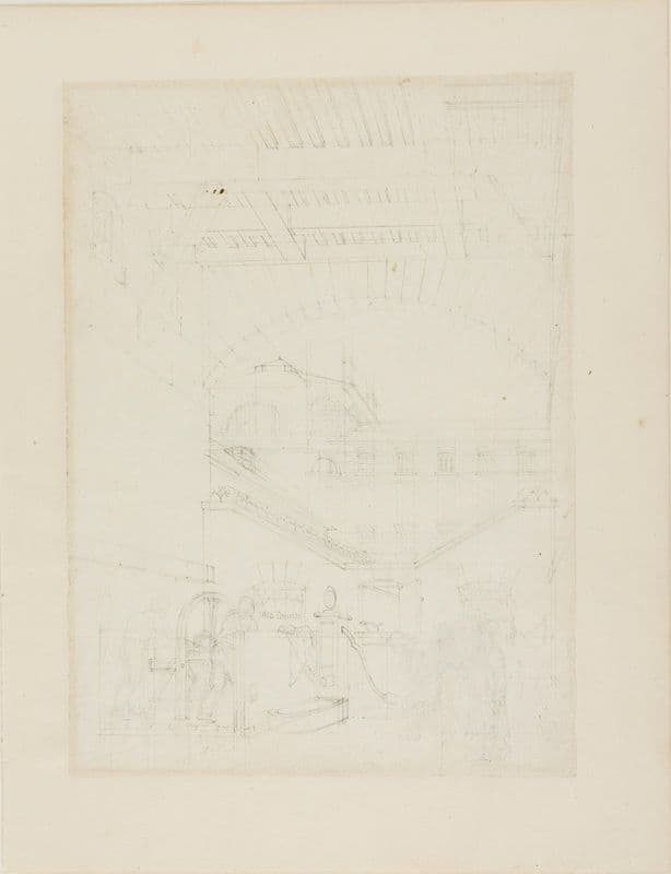 Study for Water Engine, Cold-Bath, Field’s Prison, from Microcosm of London (c. 1808) as a canvas print
