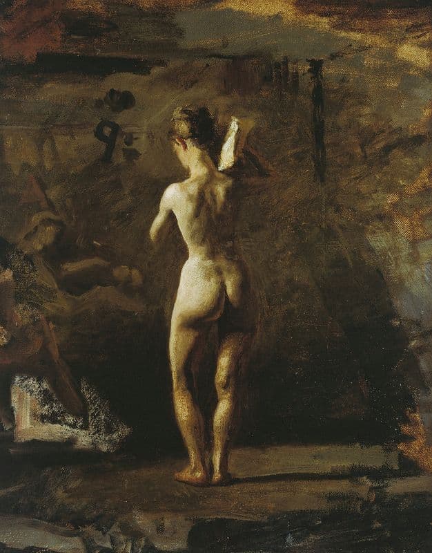 Study for ‘William Rush Carving His Allegorical Figure of the Schuylkill River’ (1876-77) as a canvas print