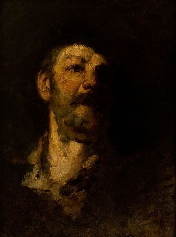 Study Head, Man with Hat (c.1881) as a canvas print