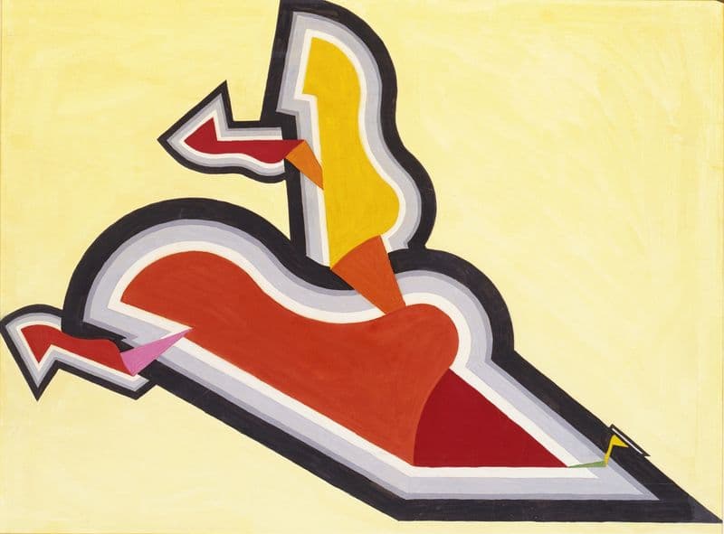 Study in Rhythm, Red and Gold (ca. 1934) as a canvas print