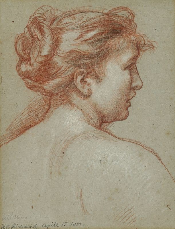 Study of a female head, seen from behind as a canvas print