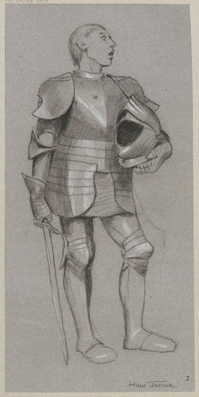 Study of a knight in armour as a canvas print