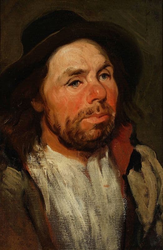 Study of a peasant in a hat (circa 1846) as a canvas print