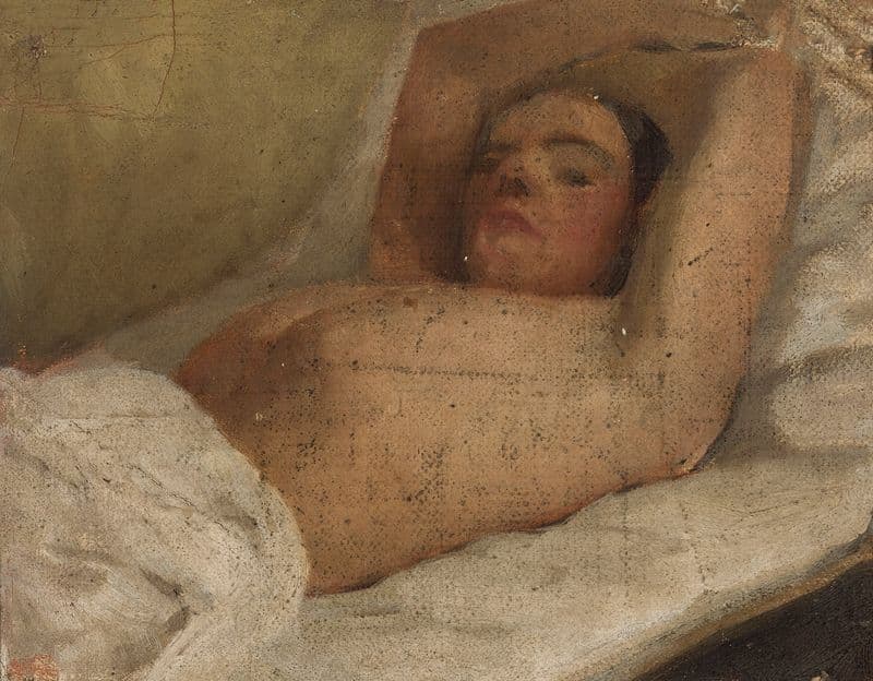 Study of a reclining woman (circa 1880) as a canvas print