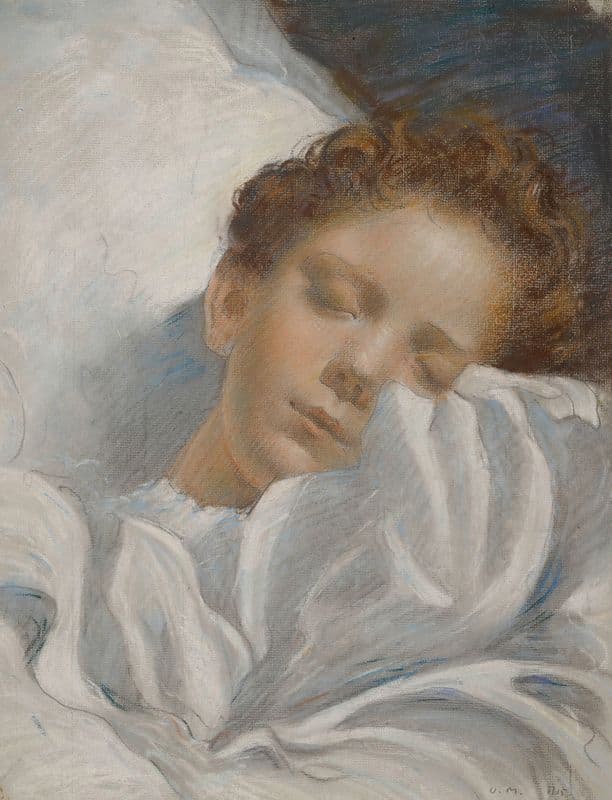 Study Of A Sleeping Child as a canvas print