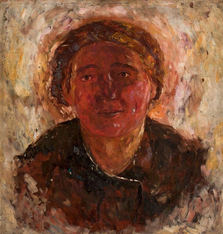 Study of a woman in a dark dress as a canvas print
