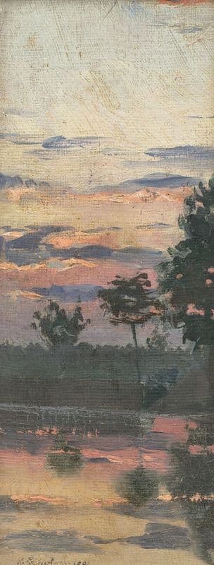 Study of an Early Evening Landscape as a canvas print