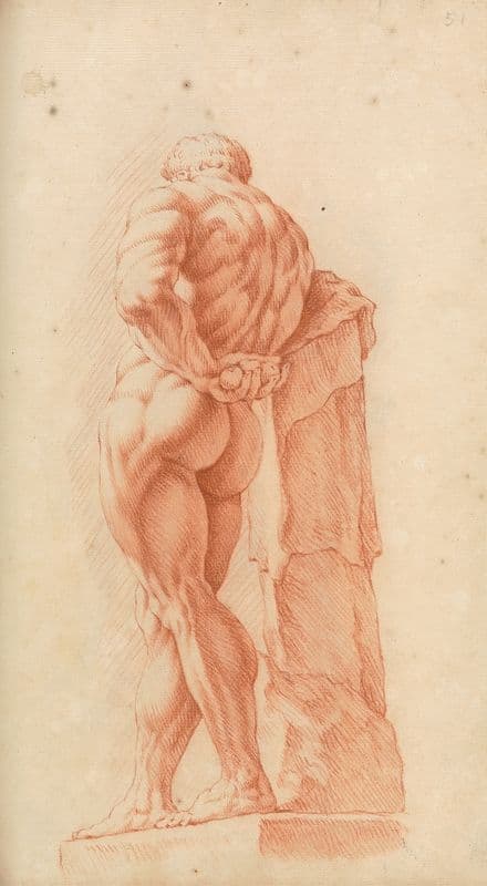 Study of Classical Statue of Hercules as a canvas print