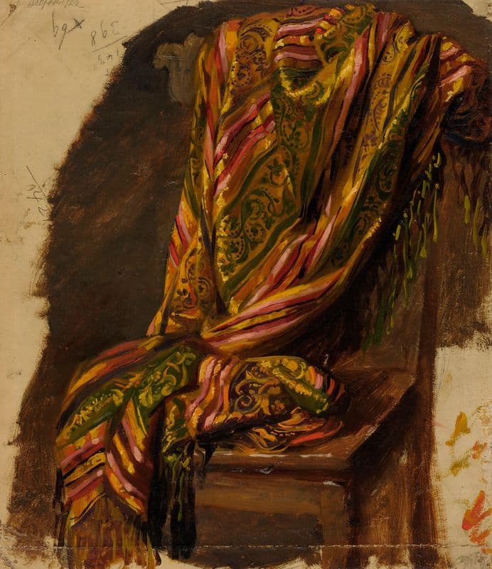 Study of drapery (after 1860) as a canvas print