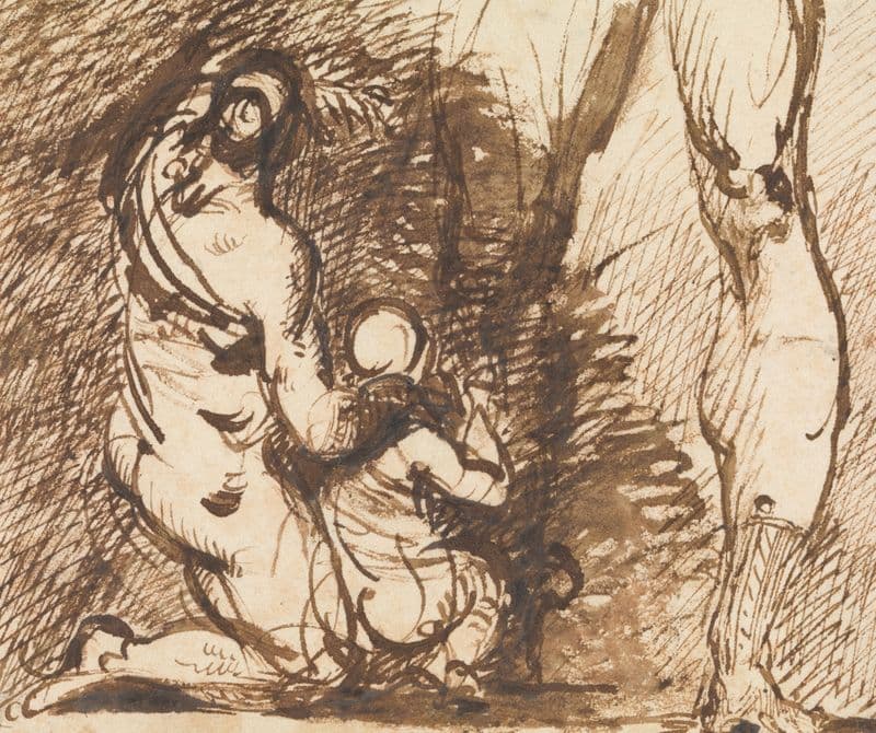 Study of Two Figures and Two Legs as a canvas print
