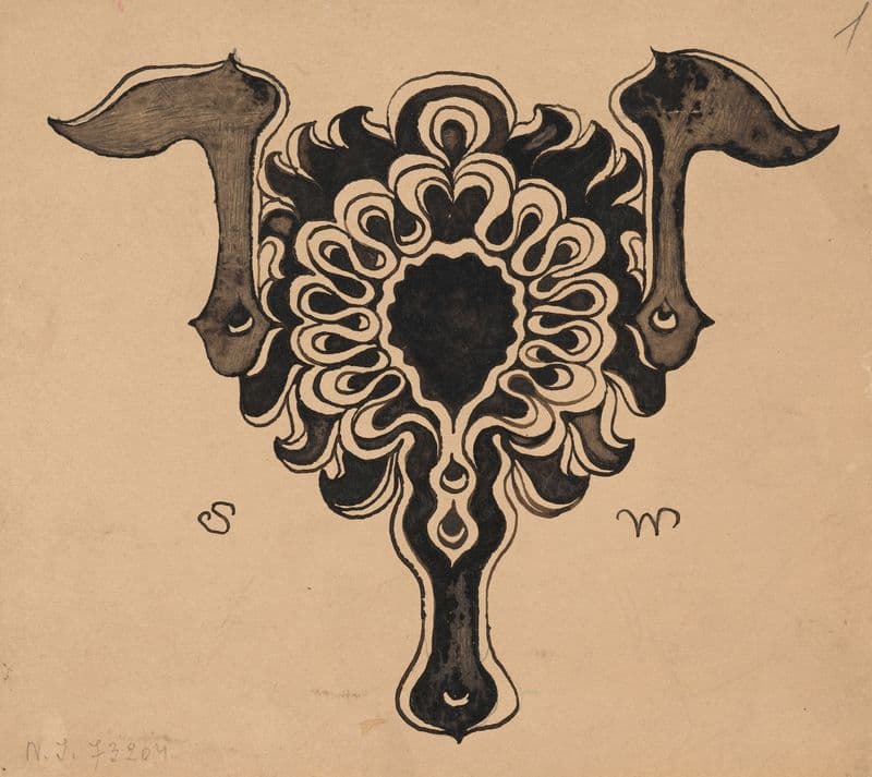 Stylised Flower Basket – Embellishment to ‘Życie’ Weekly from 1887 and 1889 as a canvas print