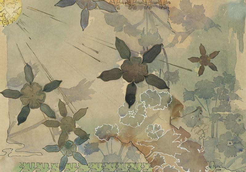 Stylised Plants (Study) as a canvas print