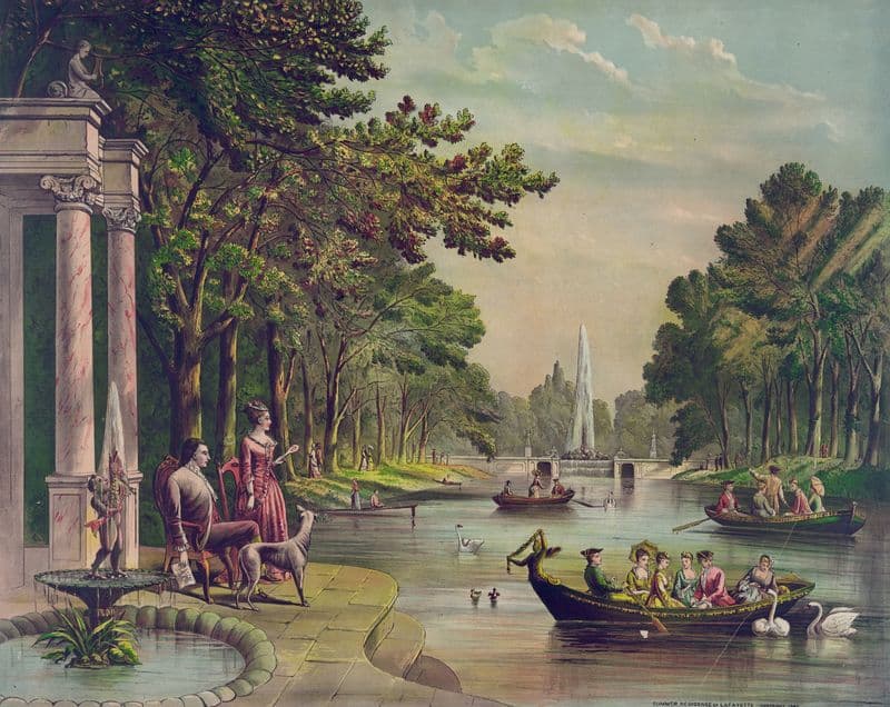 Summer residence of Lafayette as a canvas print