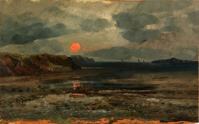 Sunrise Over Fishing Waters–Maine (ca. 1880) as a canvas print