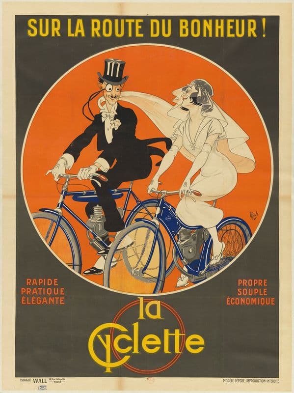 Sur la route du bonheur! La Cyclette as a canvas print
