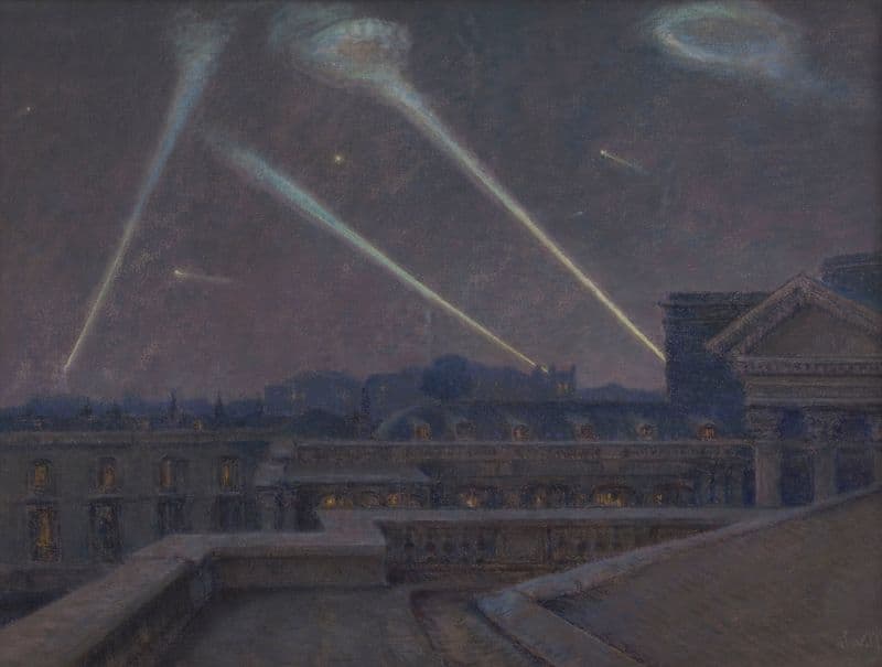 Sur les terrasses du Palais Bourbon, nuit du 29 janvier 1916, zeppelins as a canvas print