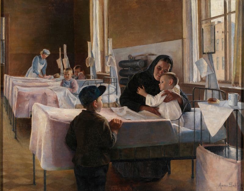 Surgery in hospital (circa 1893) as a canvas print