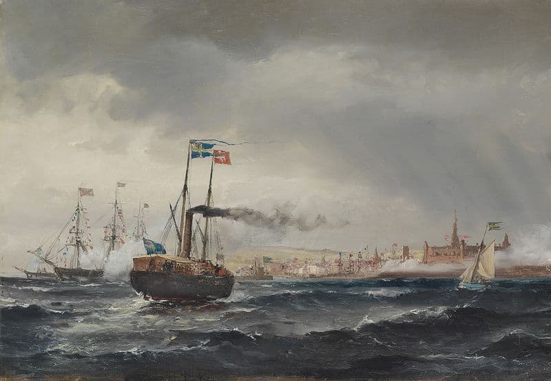 Svenske Kongens Besøg paa Kronborg as a canvas print