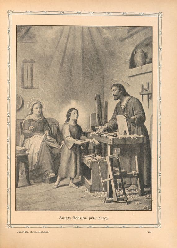 Święta Rodzina przy pracy as a canvas print