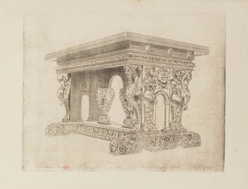 Table de noyer, France 16e siècle, collection Spitzer as a canvas print