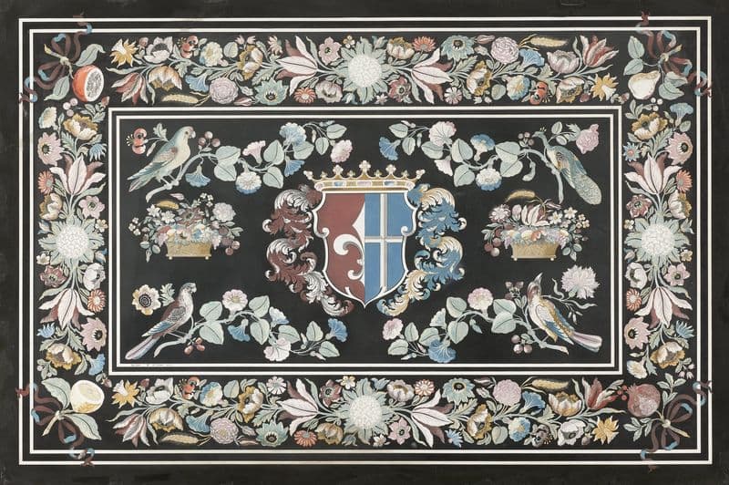 Tafelblad met wapen geslacht Witsen as a canvas print