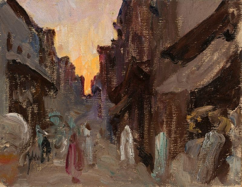 Tanjore – street. From the journey to India as a canvas print